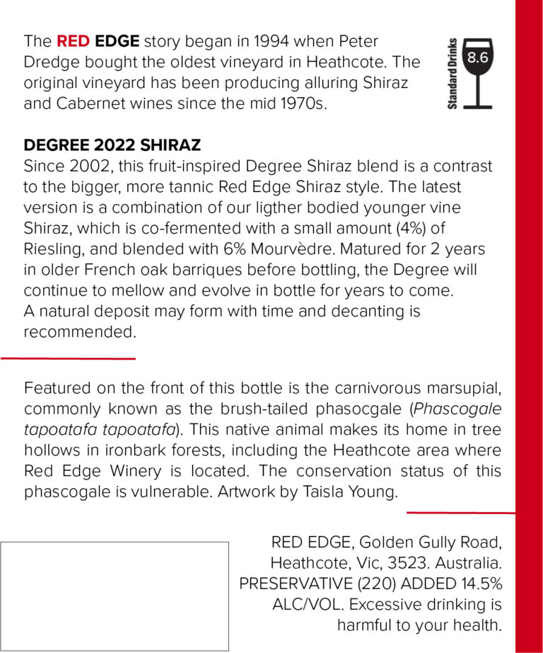 The back label of my fauna design