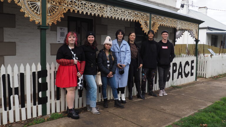 Interns in Front of Rood Henry's Art Space