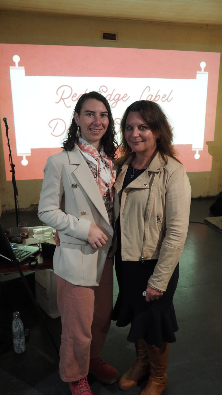 Mum and I in front of the presentation