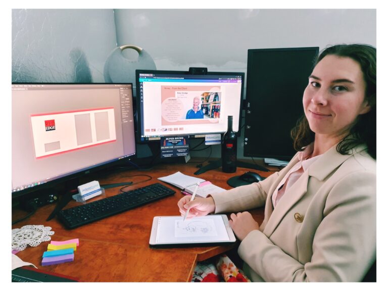 Myself working on the label design and concepts